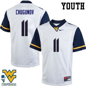 Youth West Virginia Mountaineers NCAA #11 Chris Chugunov White Authentic Nike Stitched College Football Jersey RK15R33QY